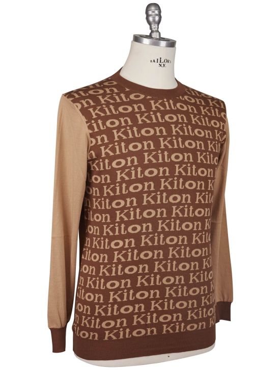 Kiton Kiton Brown Cotton Sweater Crewneck Brown 001