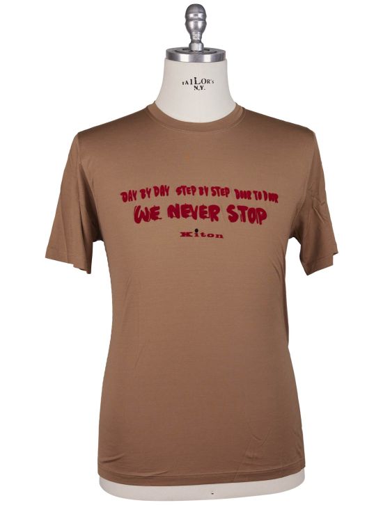 Kiton Kiton Brown Red Cotton T-Shirt Brown / Red 000