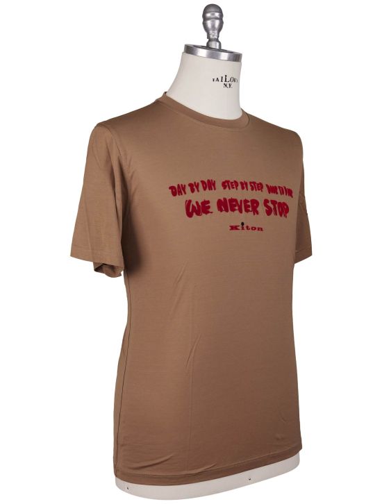 Kiton Kiton Brown Red Cotton T-Shirt Brown / Red 001