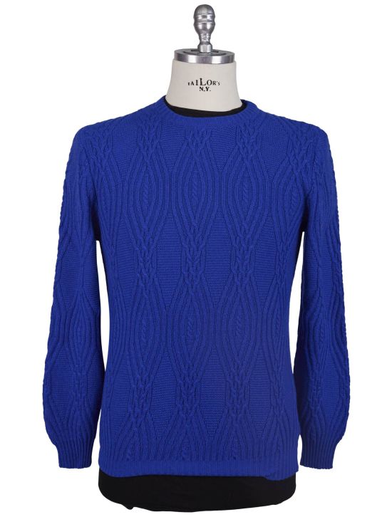 Kiton Kiton Blue Cashmere Silk Sweater Crewneck Blue 000