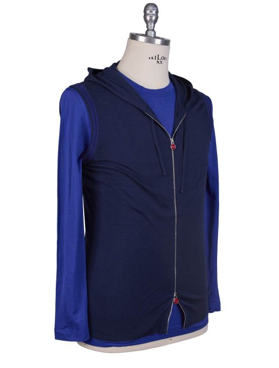 Kiton Kiton Blue Cashmere Sweater Full Zip Blue 001