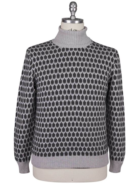 Kiton Kiton Dark Gray Gray Cashmere Sweater Turtleneck Dark Gray / Gray 000