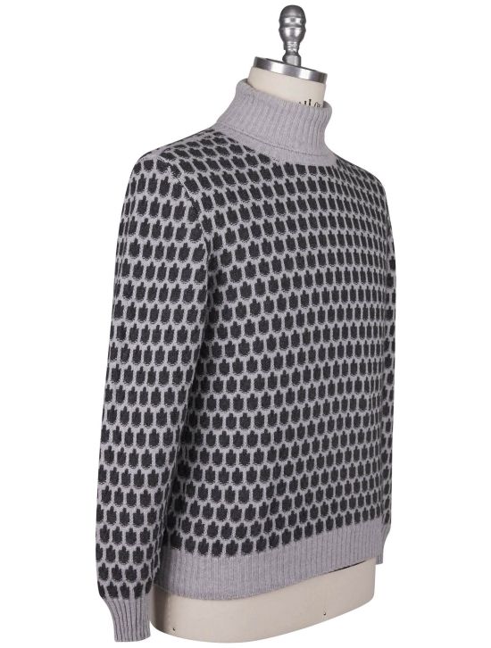 Kiton Kiton Dark Gray Gray Cashmere Sweater Turtleneck Dark Gray / Gray 001