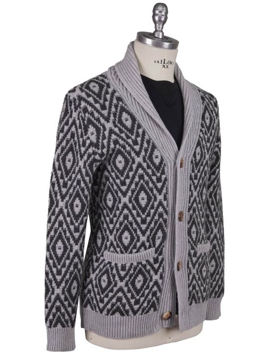 Kiton Kiton Dark Gray Gray Cashmere Sweater Cardigan Dark Gray / Gray 001
