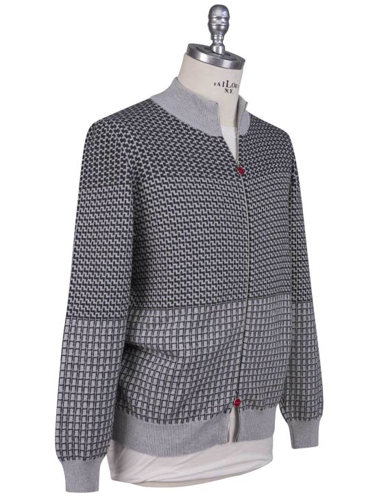 Kiton Kiton Multicolor Cashmere Sweater Full Zip Gray 001