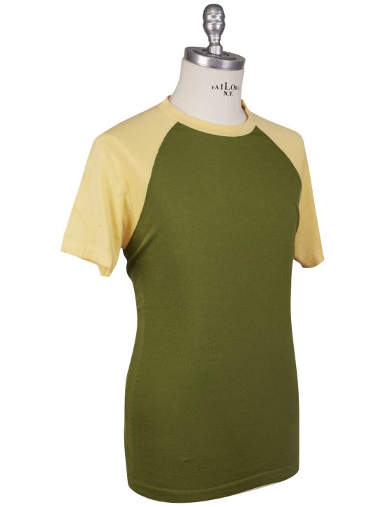 Kiton Kiton Green Yellow Cotton T-Shirt Green / Yellow 001