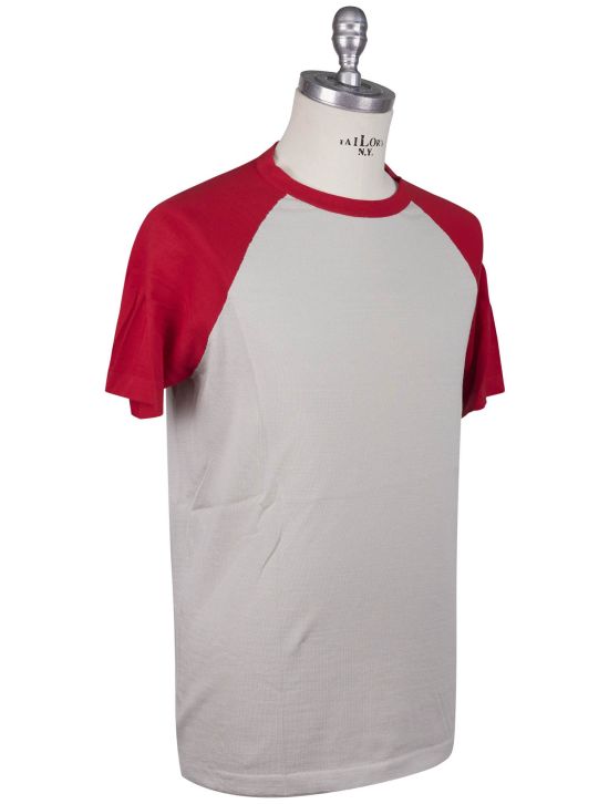 Kiton Kiton Gray Red Cotton T-Shirt Gray / Red 001