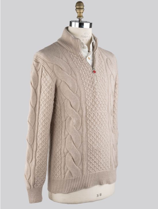 Kiton Kiton Beige Cashmere Sweater Half Zip Beige 001