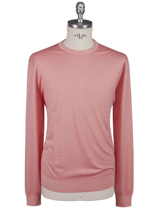 Kiton Kiton Pink Cashmere Silk Sweater Crewneck Pink 000