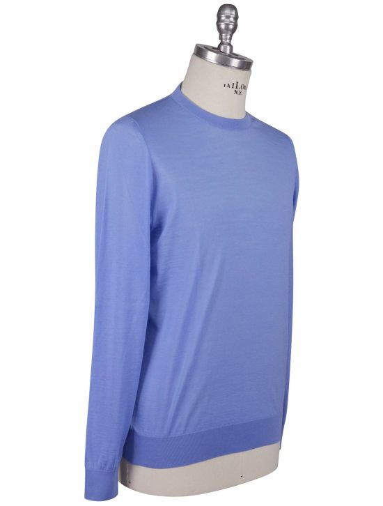 Kiton Kiton Light Blue Merino's Woll 180's Limited Edition Sweater Crewneck Light Blue 001