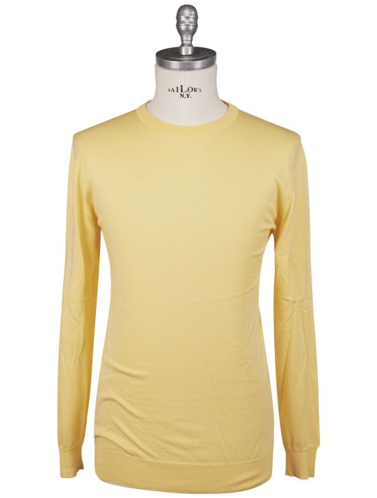 Kiton Kiton Icon Yellow Cotton Sweater Crewneck Yellow 000
