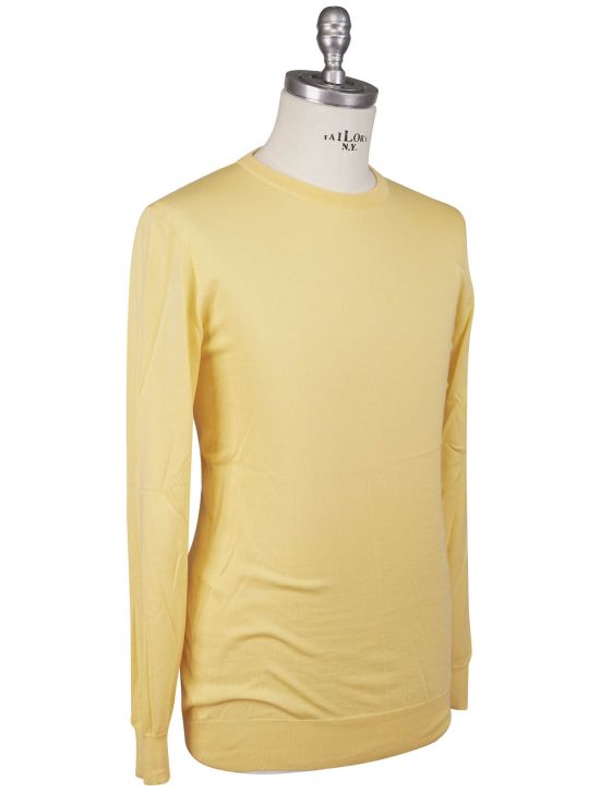 Kiton Kiton Icon Yellow Cotton Sweater Crewneck Yellow 001