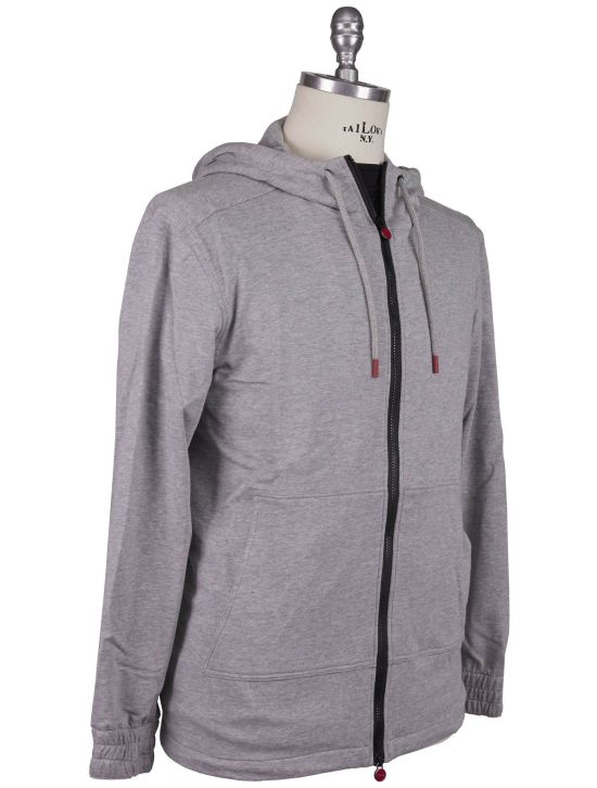 Kiton Kiton Gray Cotton Cashmere Sweatshirt Full Zip Gray 001