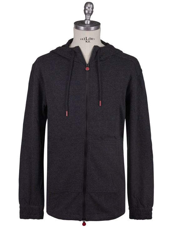 Kiton Kiton Gray Cotton Cashmere Sweatshirt Full Zip Umbi Gray 000
