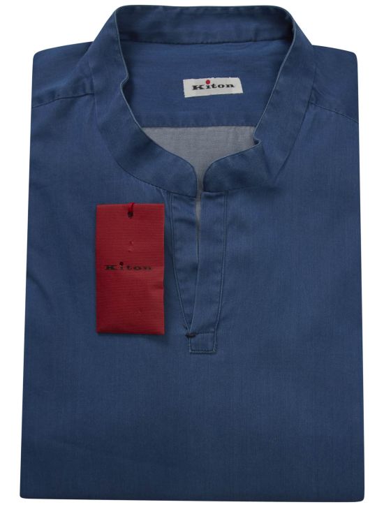 Kiton Kiton Blue Cotton Korean Shirt Blue 000
