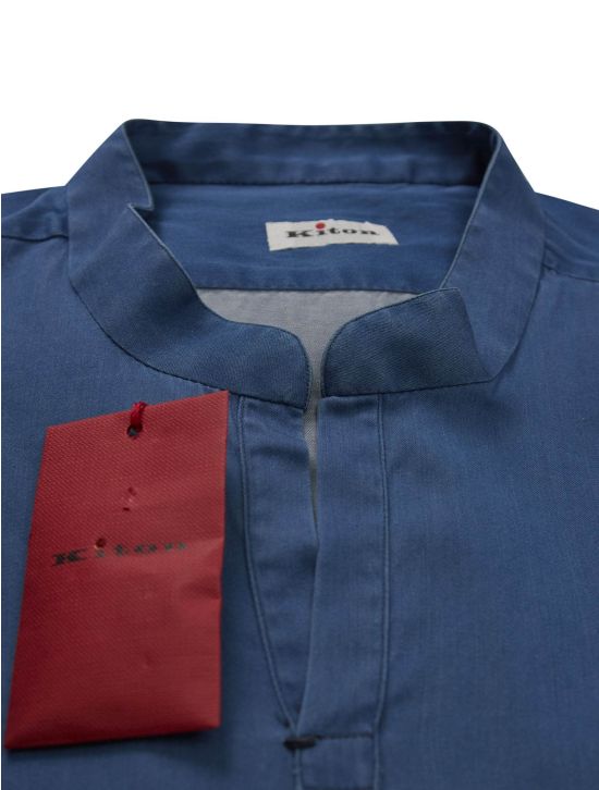 Kiton Kiton Blue Cotton Korean Shirt Blue 001