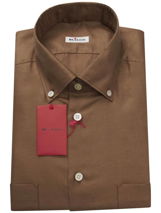 Kiton Kiton Brown Cotton Linen Shirt Brown 000