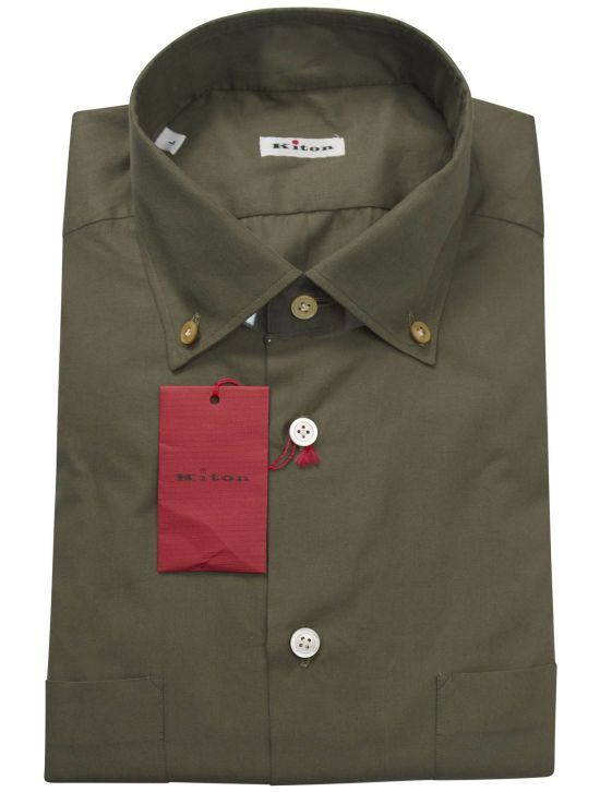 Kiton Kiton Green Cotton Shirt Green 001