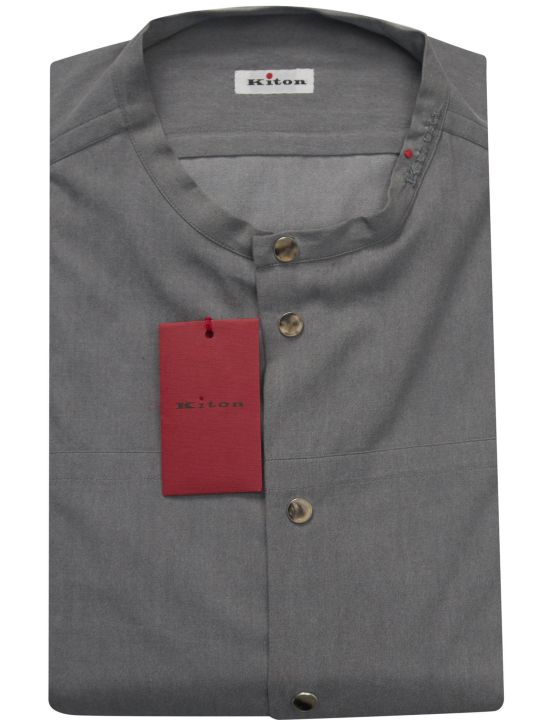 Kiton Kiton Gray Cotton Korean Shirt Gray 000