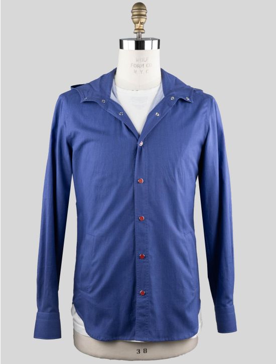 Kiton Kiton Blue Cotton Overshirt Mariano Blue 000