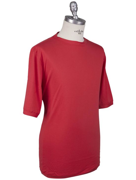 Kiton Kiton Red Silk Cotton T-Shirt Red 001