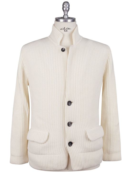 Kiton Kiton White Cashmere Mink Fur Sweater Cardigan White 000