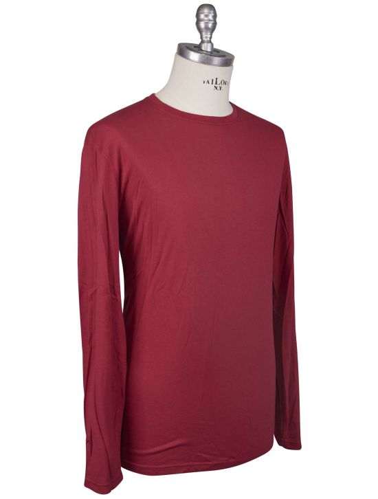 Kiton Kiton Red Cotton Cashmere Sweater Crewneck Red 001