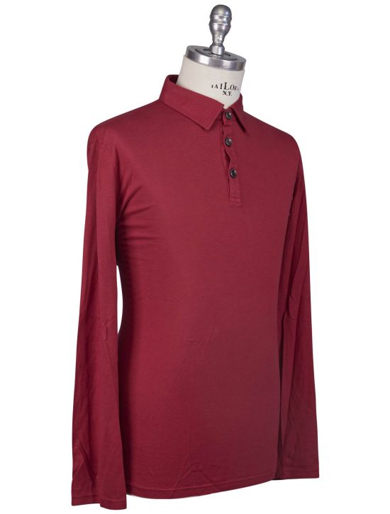 Kiton Kiton Red Cotton Cashmere Sweater Polo Red 001