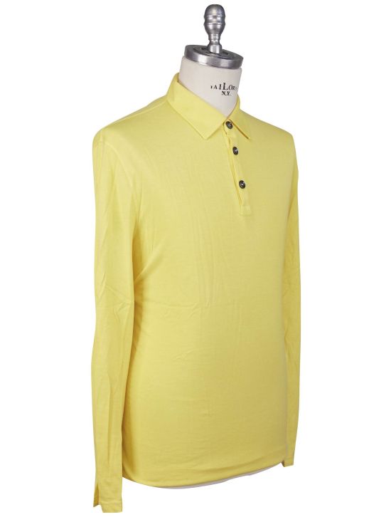 Kiton Kiton Yellow Cotton Cashmere Sweater Polo Yellow 001