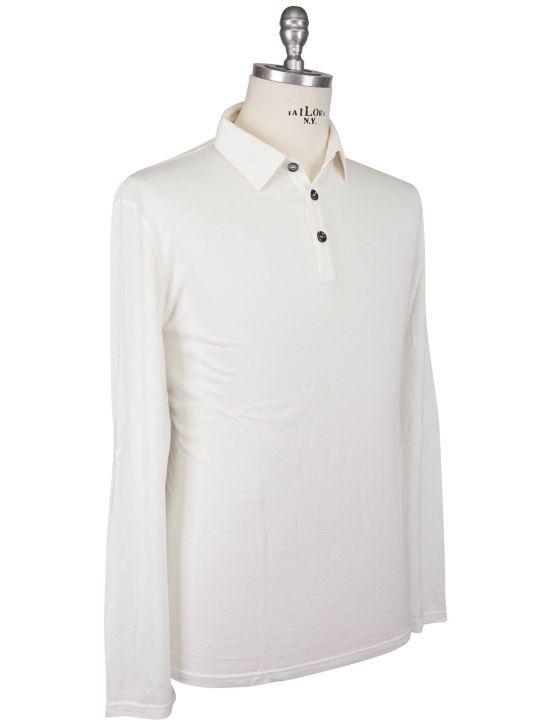 Kiton Kiton White Cotton Cashmere Sweater Polo White 001