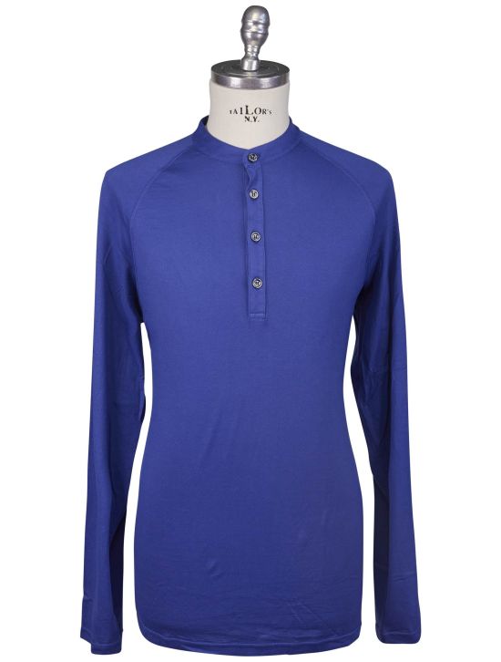 Kiton Kiton Blue Cotton Cashmere Sweater Serafino Blue 000