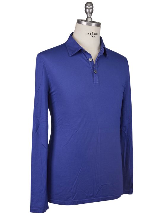 Kiton Kiton Blue Cotton Cashmere Sweater Polo Blue 001