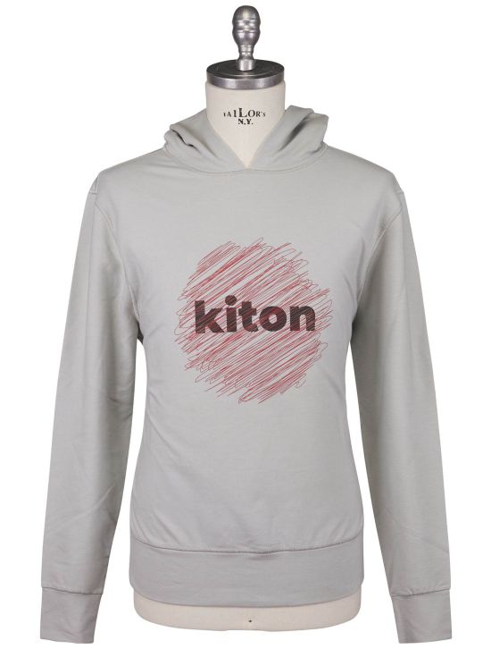 Kiton Kiton Gray Red Cotton EA Sweater Gray / Red 000