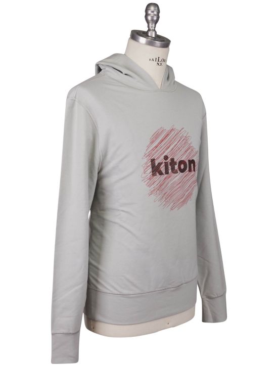 Kiton Kiton Gray Red Cotton EA Sweater Gray / Red 001
