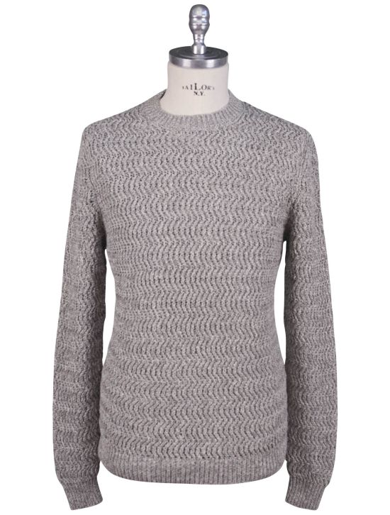 Kiton Kiton Gray Cotton Linen Sweater Crewneck Gray 000