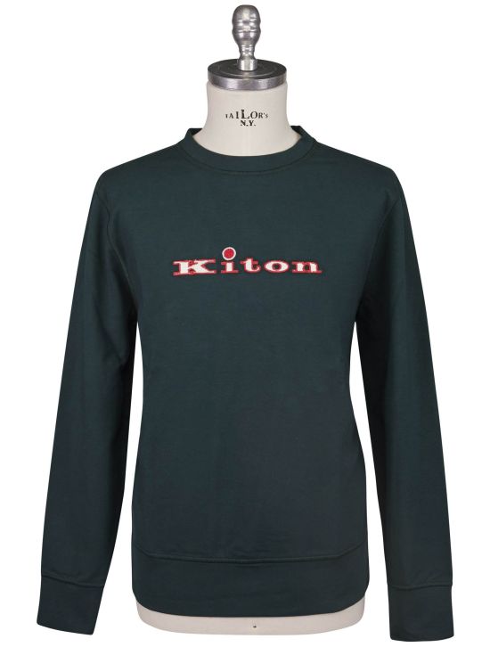 Kiton Kiton Green Cotton Ea Sweater Crewneck Green 000