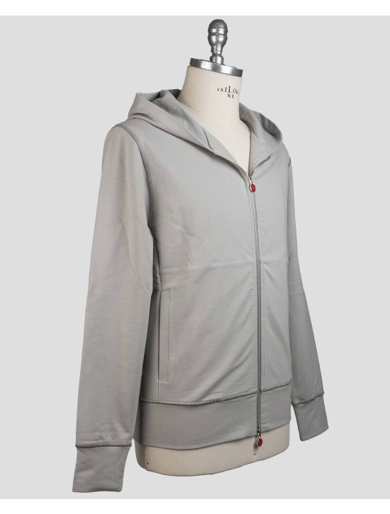 Kiton Kiton Gray Cotton Ea Sweater Full Zip Gray 001