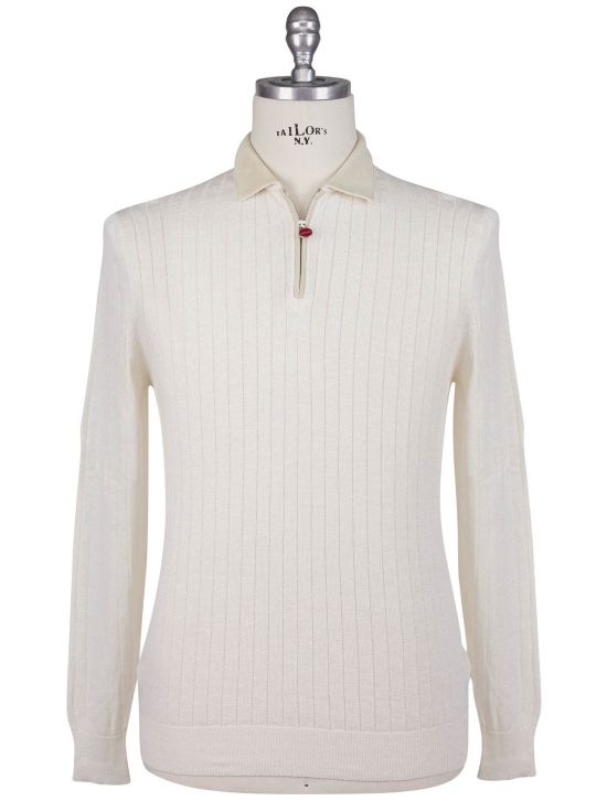 Kiton Kiton White Linen Cashmere Sweater Polo White 000