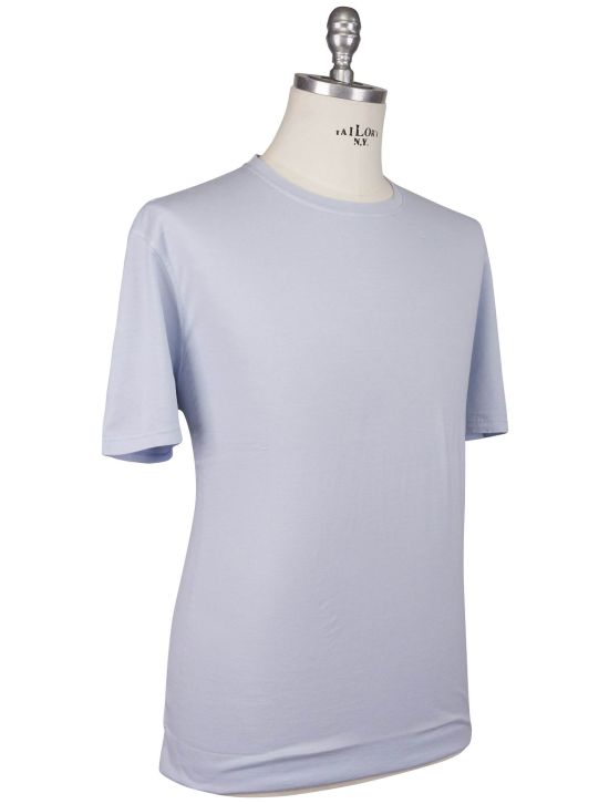 Kiton Kiton Light Blue Cotton Cashmere T-Shirt Light Blue 001