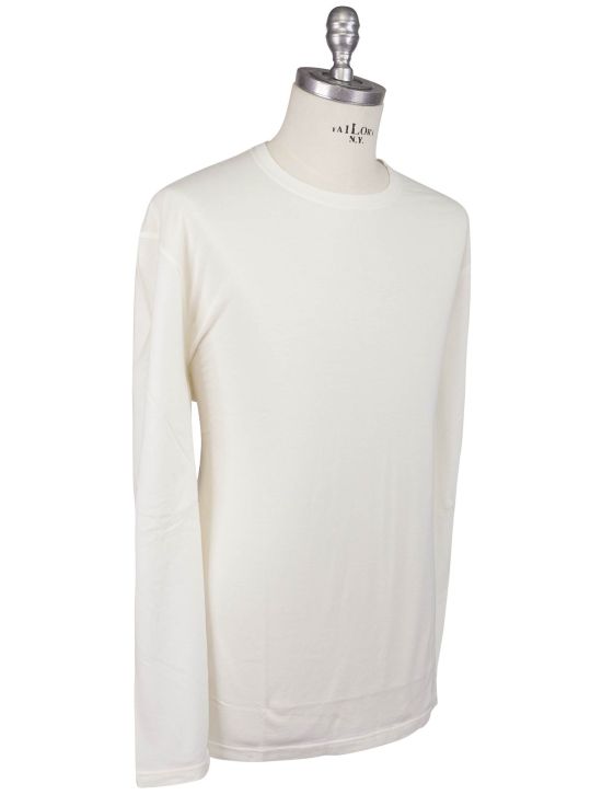 Kiton Kiton White Cotton Cashmere Sweater Crewneck White 001