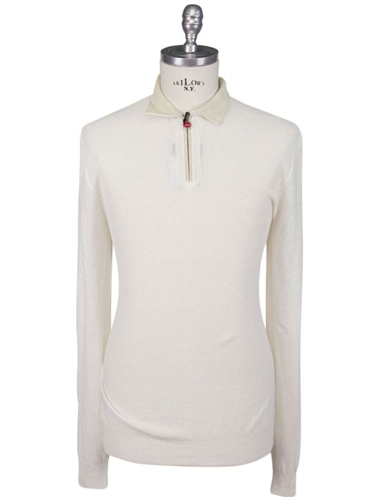 Kiton Kiton White Linen Cashmere Sweater Polo White 000