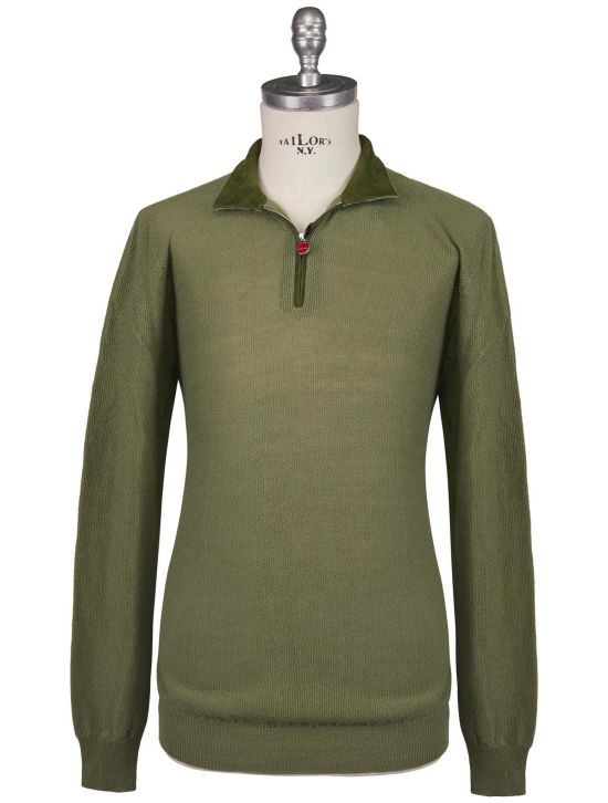 Kiton Kiton Green Linen Cashmere Sweater Polo Green 000