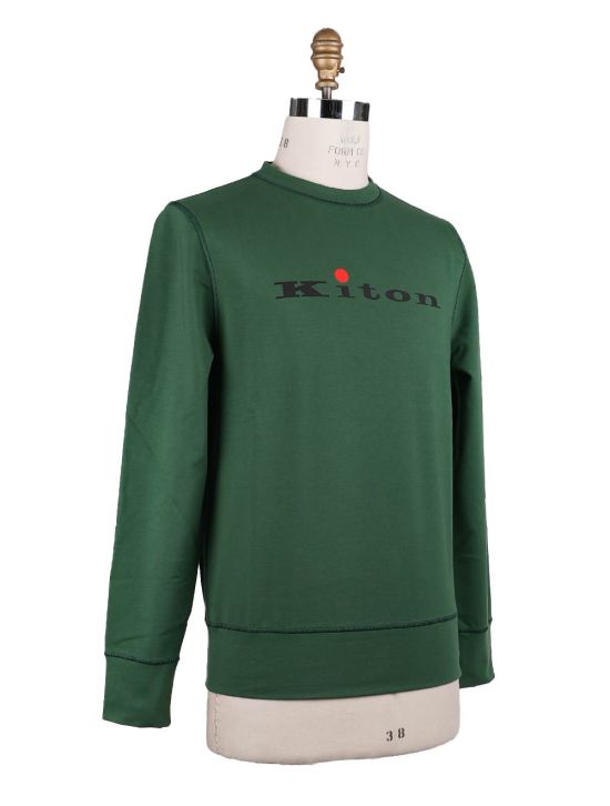 Kiton Kiton Green Cotton Sweater Crewneck Green 001