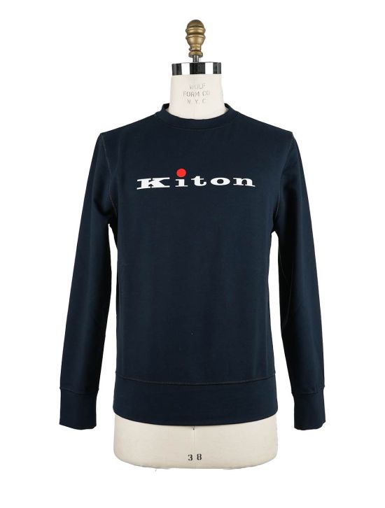 Kiton Kiton Blue Cotton Ea Sweater Crewneck Blue 000