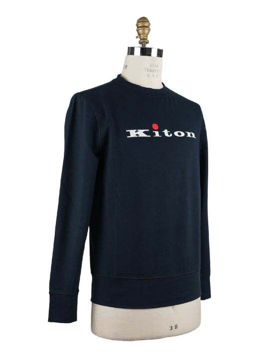 Kiton Kiton Blue Cotton Ea Sweater Crewneck Blue 001