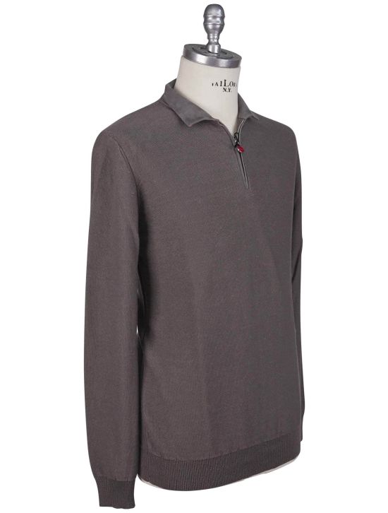 Kiton Kiton Brown Linen Cashmere Sweater Polo Brown 001