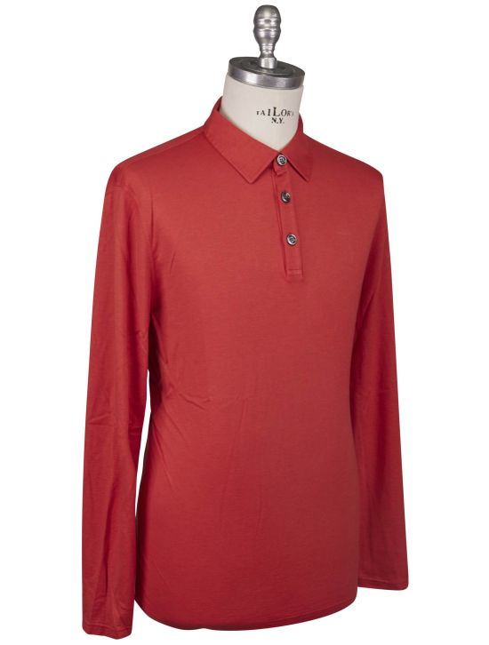 Kiton Kiton Red Cotton Cashmere Sweater Polo Red 001