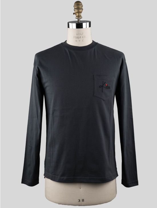Kiton Kiton Gray Cotton Long Sleeve T-Shirt Gray 000
