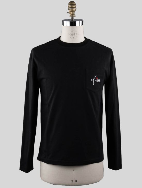 Kiton Kiton Black Cotton Long Sleeve T-Shirt Black 000