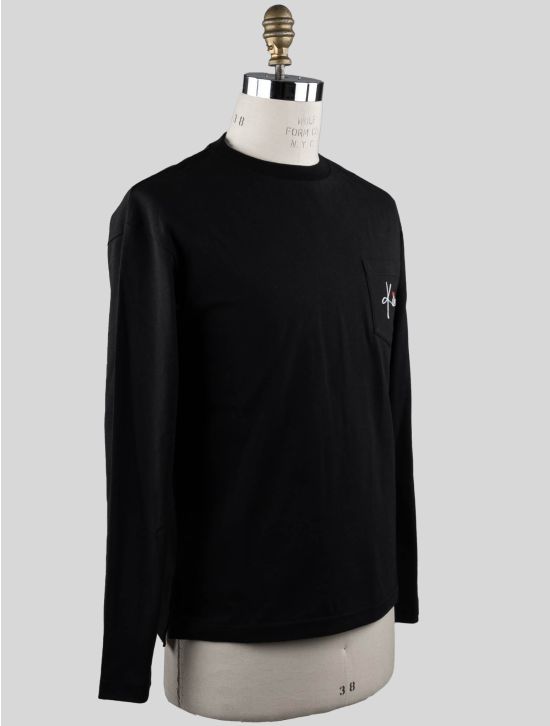 Kiton Kiton Black Cotton Long Sleeve T-Shirt Black 001